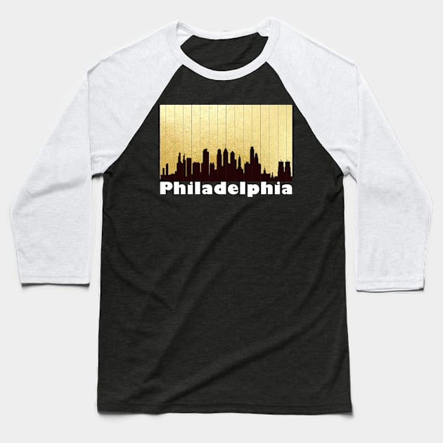 The Love For My City Philadelphia Skyline Great Gift For Everyone Who Likes This Place. Baseball T-Shirt by gdimido